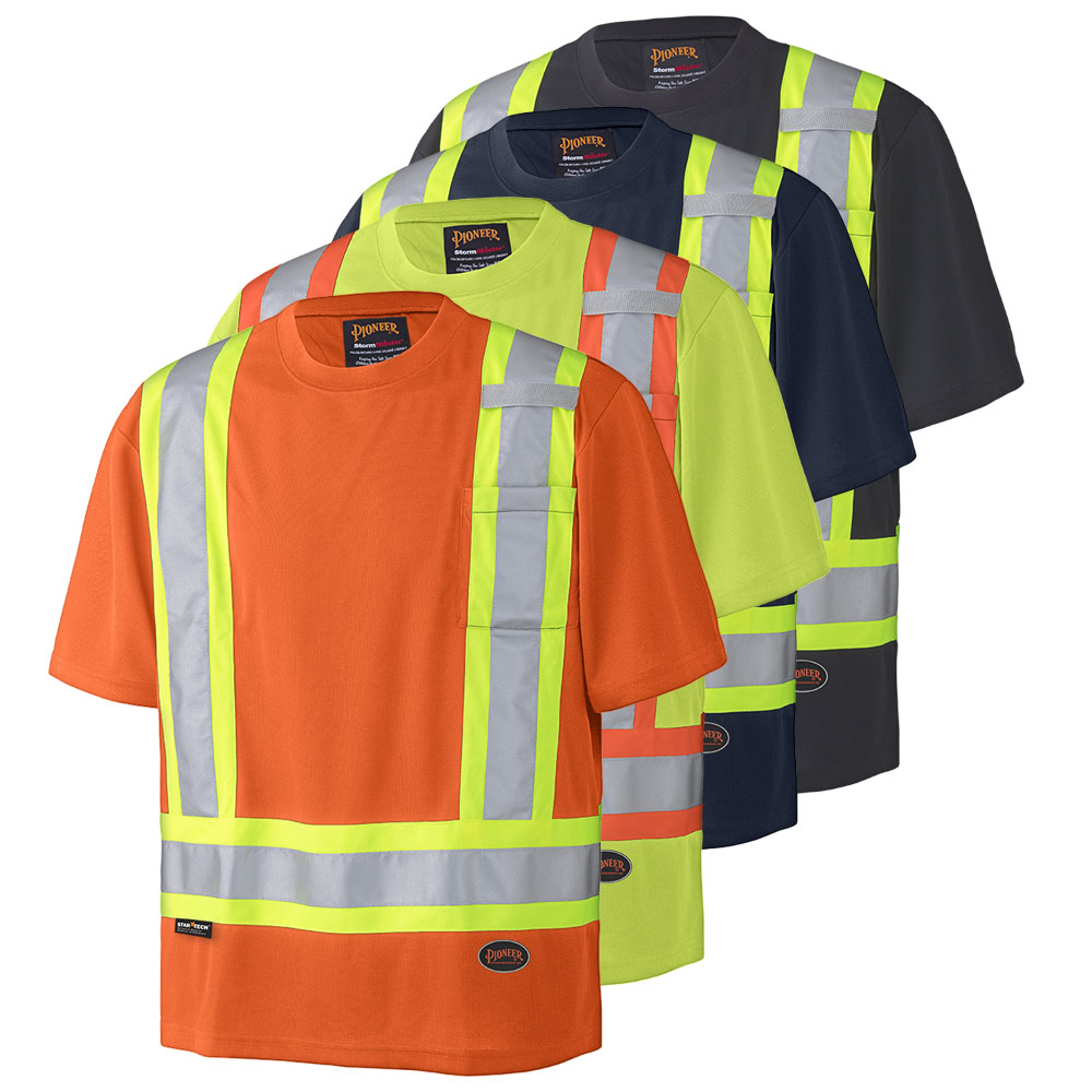 HI-VIZ BIRD'S-EYE SAFETY T-SHIRT - HI-VIZ ORANGE - #6990