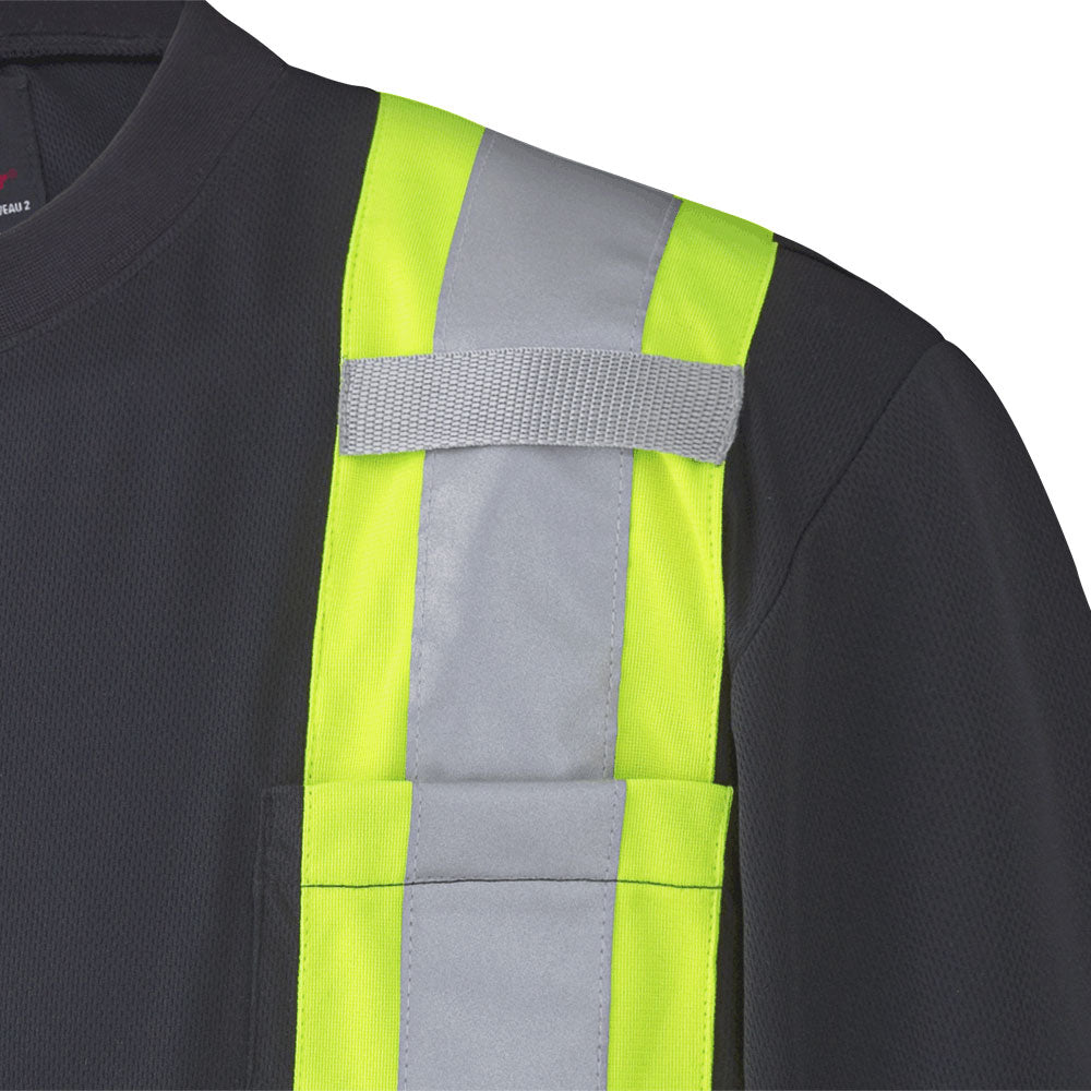 HI-VIZ BIRD'S-EYE SAFETY T-SHIRT - HI-VIZ BLACK - #6992