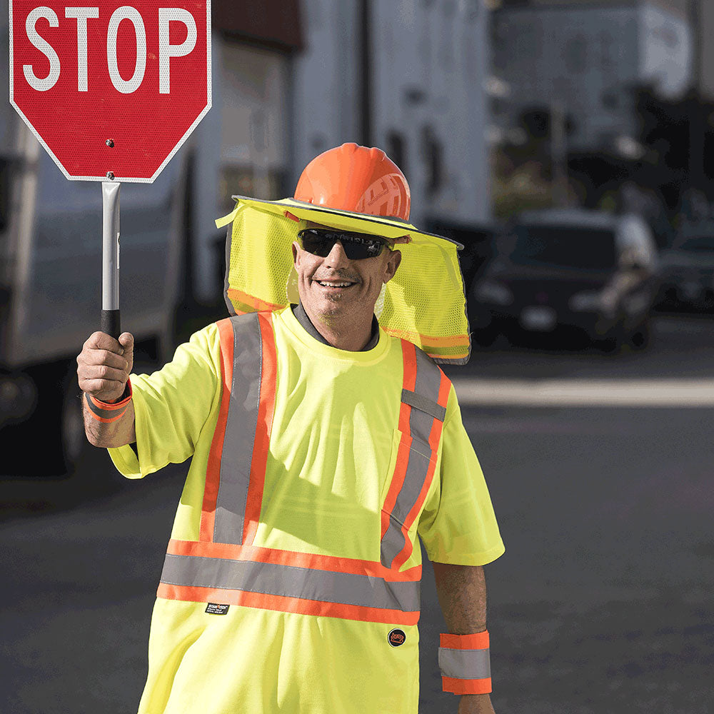HI-VIZ BIRD'S-EYE SAFETY T-SHIRT - HI-VIZ YELLOW/GREEN - #6991