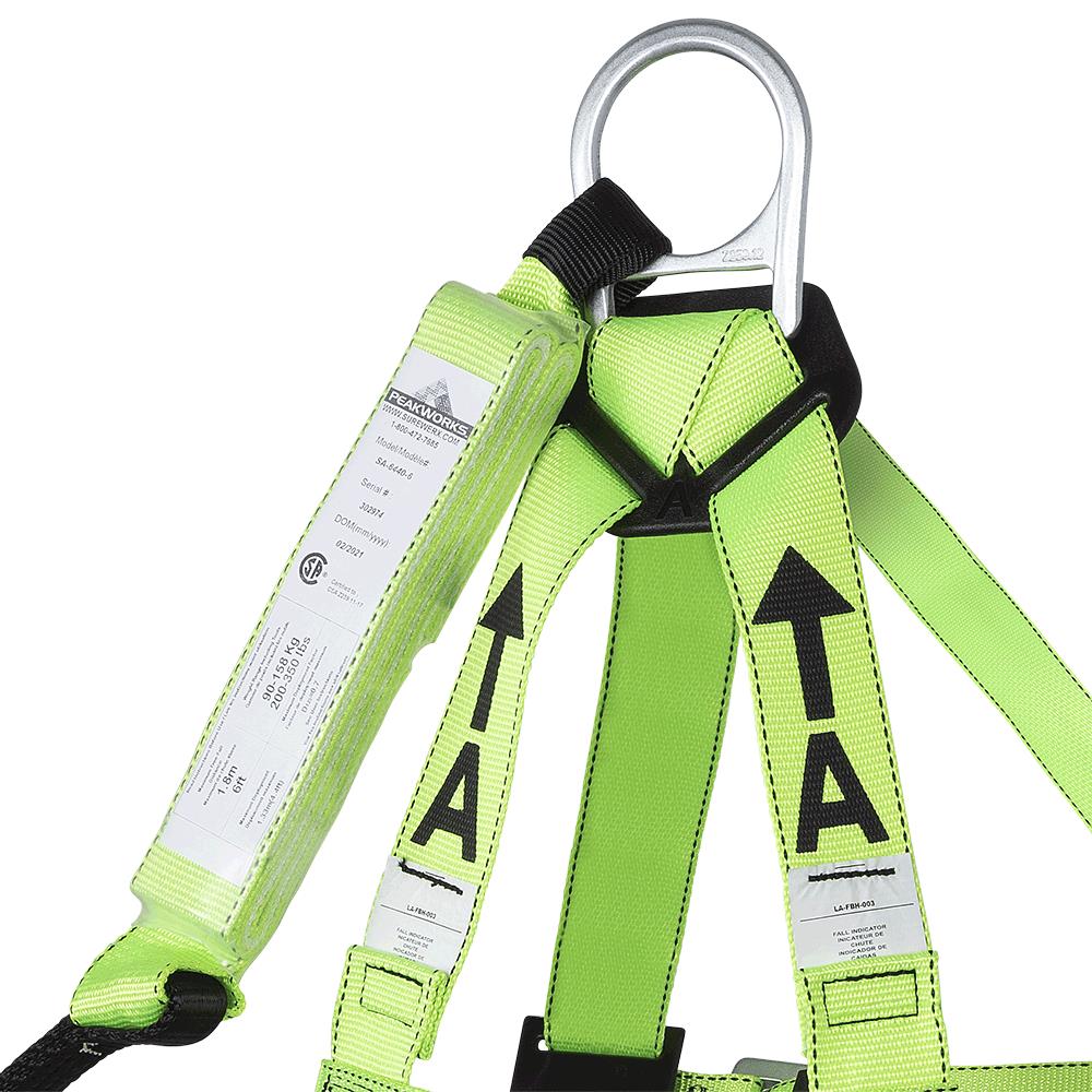 HARNESS/LANYARD INTEGRAL COMBO - 110-220 LB CAPACITY - 6' (1.8 M)