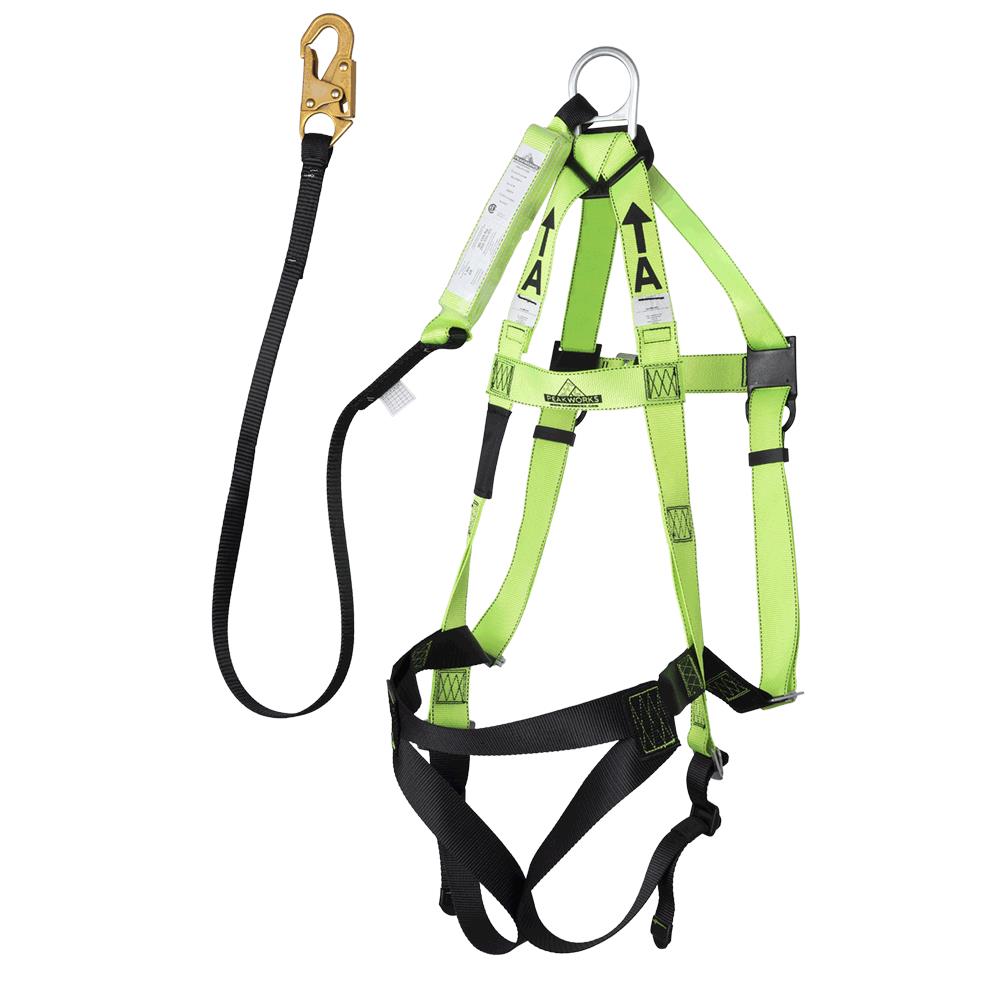HARNESS/LANYARD INTEGRAL COMBO - 110-220 LB CAPACITY - 6' (1.8 M)