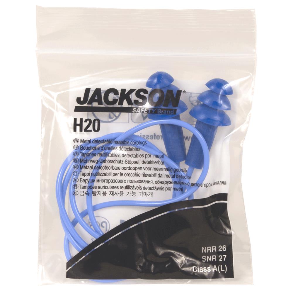 H20 METAL DETECTABLE REUSABLE EAR PLUGS - CORDED #13822