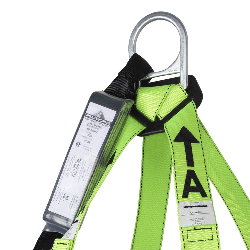 HARNESS/LANYARD INTEGRAL COMBO - 6' (1.8 M) - 200-350 LB CAPACITY