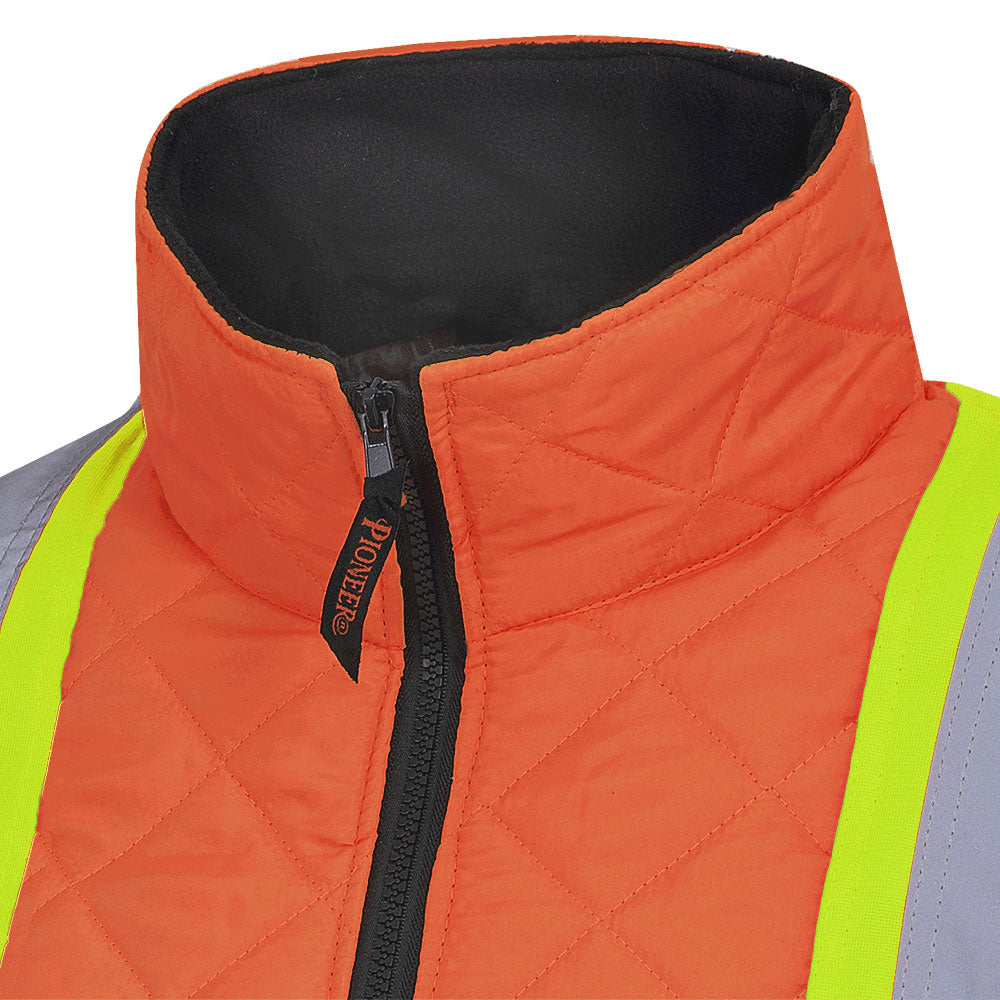 HI-VIZ QUILTED FREEZER/WORK SAFETY JACKET - HV ORANGE #5015